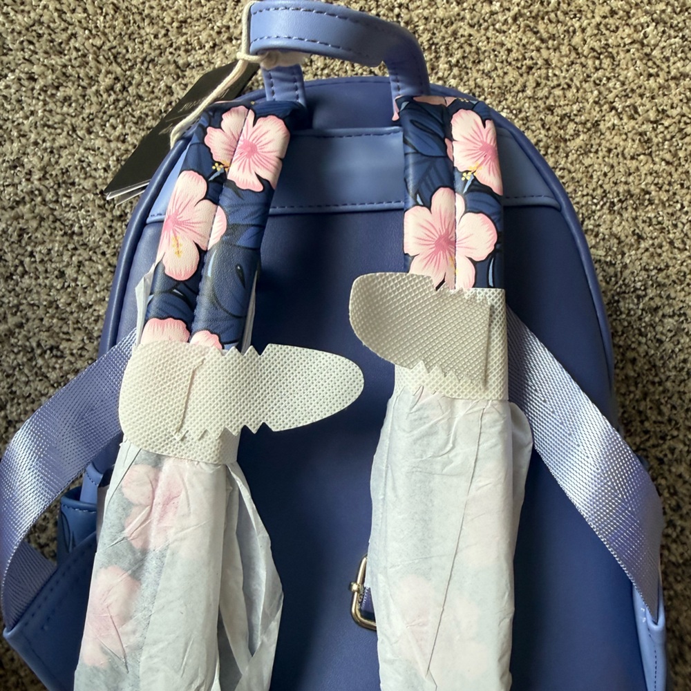 Loungefly Lilo and Stitch Floral Sunset Scene mini backpack NWT - Picture 5 of 6